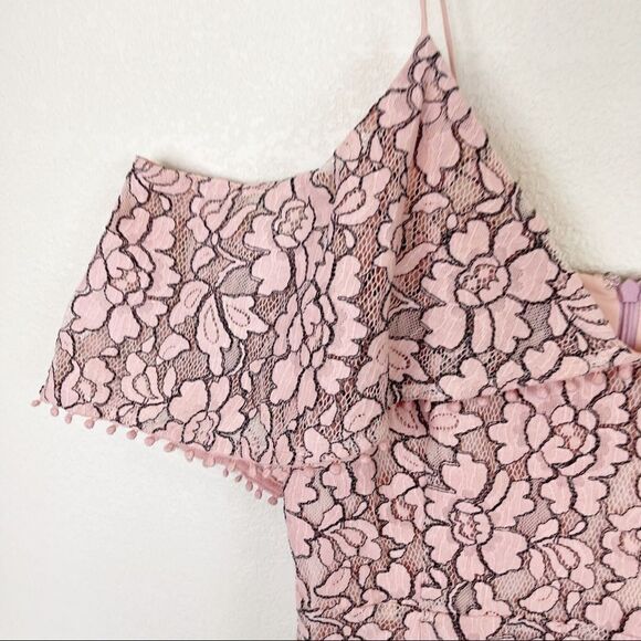 Nicholas Pink Eyelet Lace Midi Cocktail Tank Dress Size 8 - Picture 7 of 10